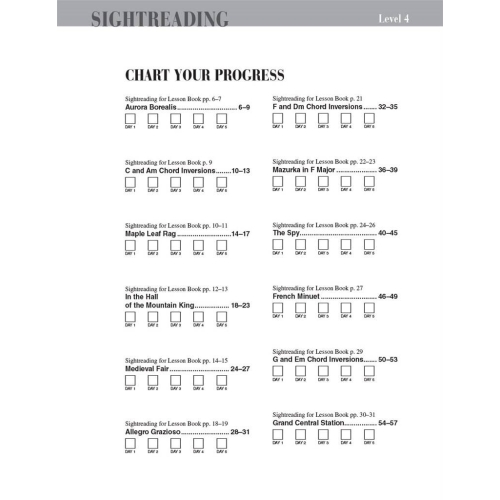 Faber & Faber - Piano Adventures Sightreading Level 4