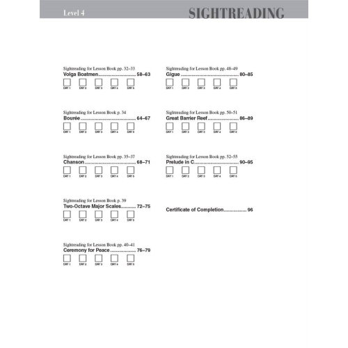 Faber & Faber - Piano Adventures Sightreading Level 4