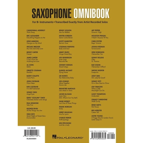 Saxophone Omnibook for B-Flat Instruments