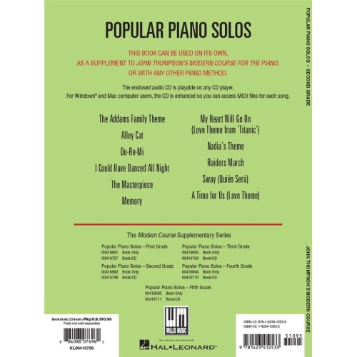 Popular Piano Solos - Grade 2 - Book/Audio