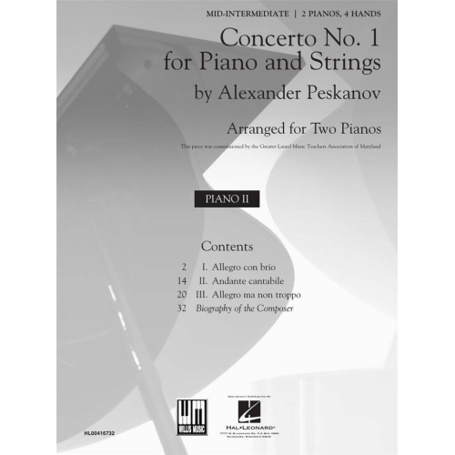Peskanov, Alexander - Concerto No. 1 for Piano and Strings
