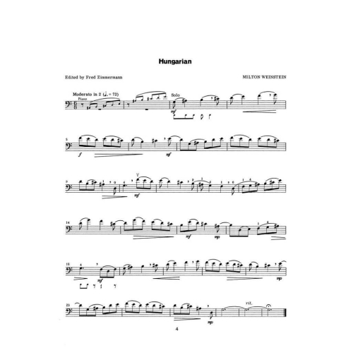 Music for Double Bass & Piano - Advanced Level