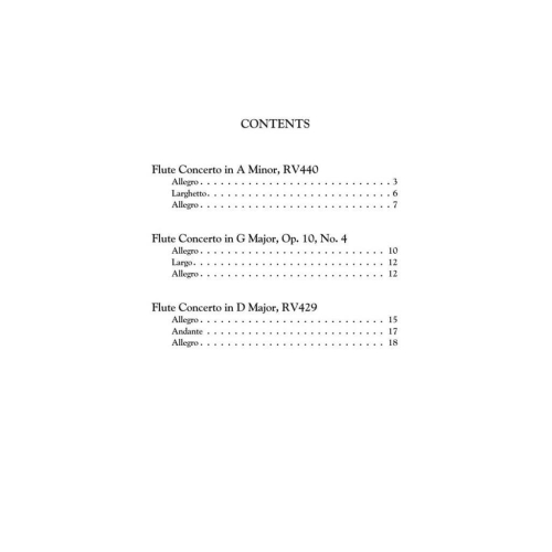 Vivaldi, Antonio - Flute Concerti in D Major, G Major, A Minor