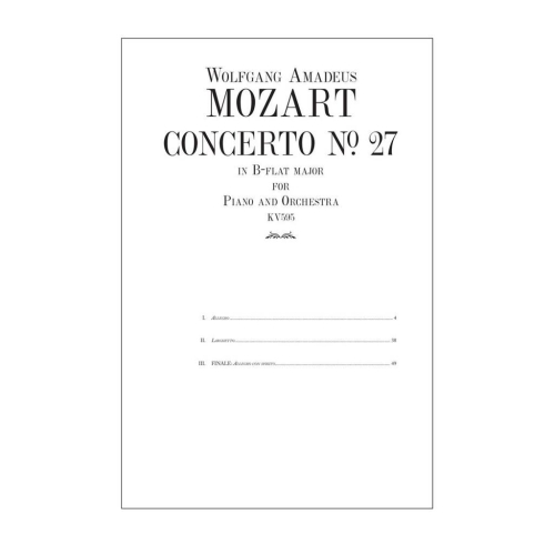 Piano Concerto No. 27 in B-flat Major, KV595