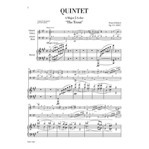 Quintet in A Major, Op. 114, D667 The Trout