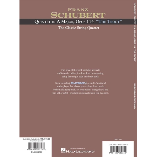 Schubert, Franz - Quintet in A Major, Op. 114, D667 The Trout