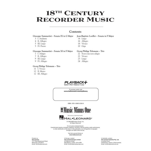 18th Century Recorder Music