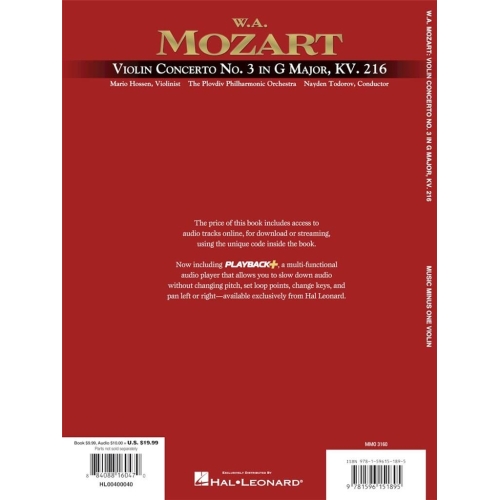 Mozart - Violin Concerto No. 3 in G Major, KV216