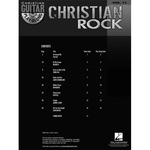 Christian Rock: Guitar Play-Along Vol.71 (Book And CD)