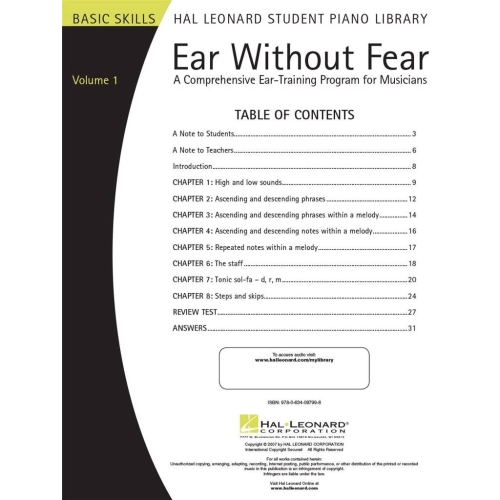 Ear Without Fear: A Comprehensive Ear-Training Program For Musicians - Volume 1