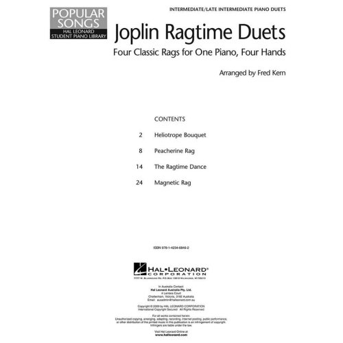 Scott Joplin: Joplin Ragtime Duets