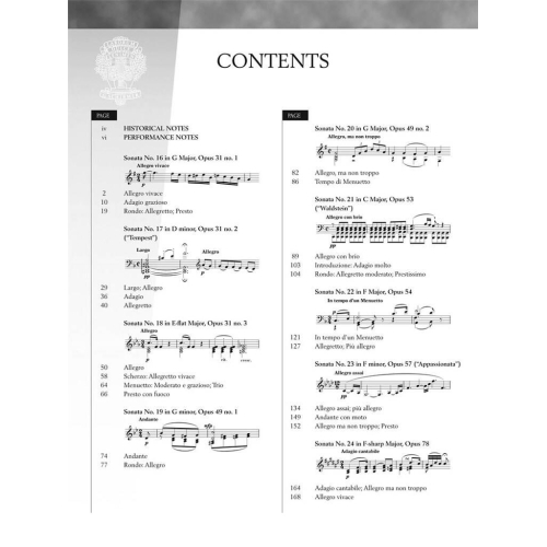 Beethoven - Piano Sonatas, Volume II - Book Only