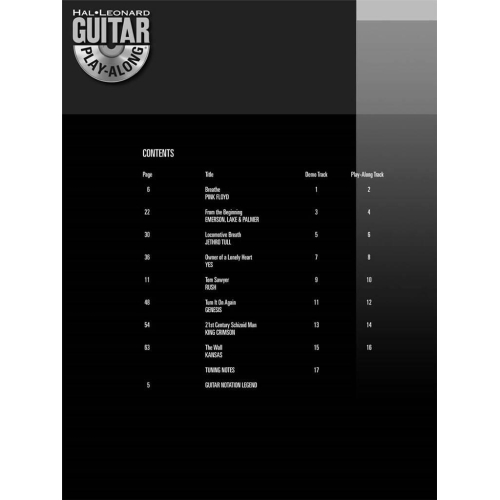Progressive Rock Guitar Play-Along (Book/CD)