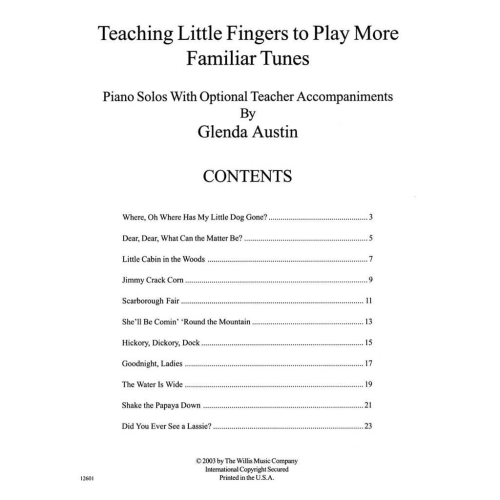 Teaching Little Fingers to Play More Familiar Tune