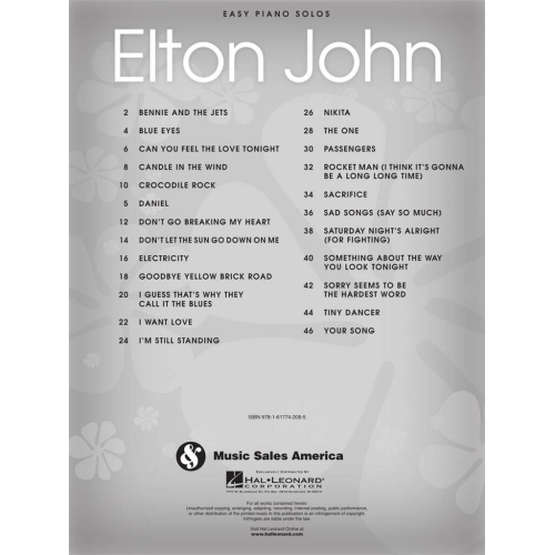 Easy Piano Solos: Elton John