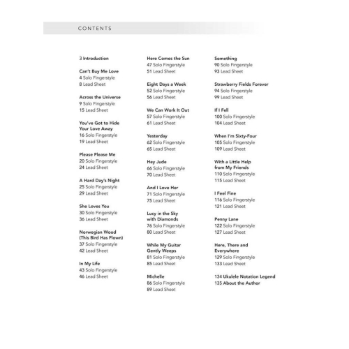 The Beatles for Fingerstyle Ukulele
