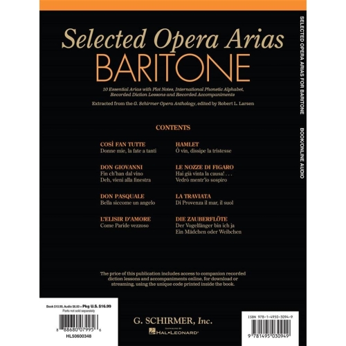 Selected Opera Arias: Baritone