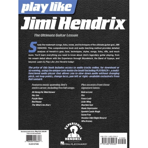 Play Like Jimi Hendrix (Book/Online Audio)