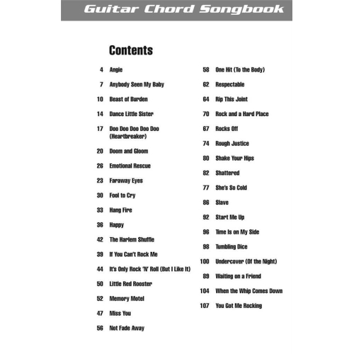 The Rolling Stones: Guitar Chord Songbook