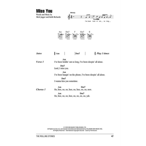 The Rolling Stones - Guitar Chord Songbook
