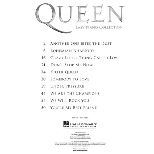 Queen - Easy Piano Collection