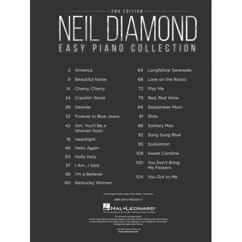 Neil Diamond - Easy Piano Collection - 2nd Edition