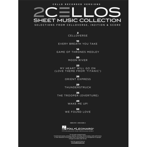 2Cellos - Sheet Music Collection