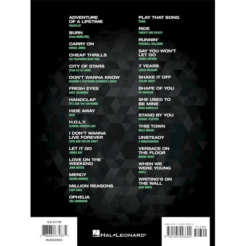 Popular Sheet Music - 30 Hits from 2015-2017