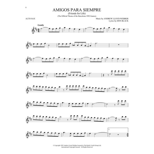 The Songs Of Andrew Lloyd Webber - Alto Saxophone