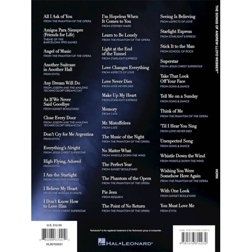 The Songs of Andrew Lloyd Webber