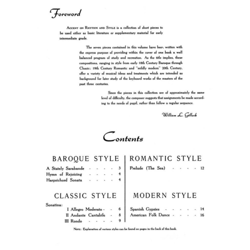 Gillock, William - Accent on Rhythm & Style