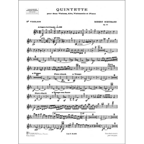 Schumann, Robert - Quintette Op 44 2 Vl-Alto-Vlc-Piano