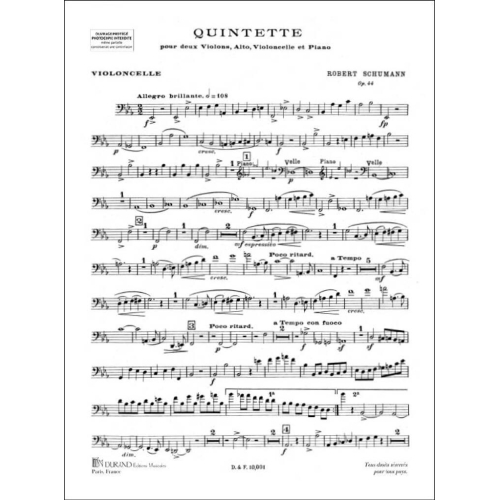 Schumann, Robert - Quintette Op 44 2 Vl-Alto-Vlc-Piano