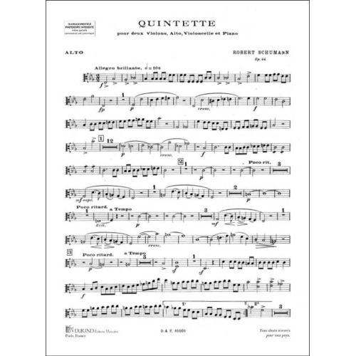 Schumann, Robert - Quintette Op 44 2 Vl-Alto-Vlc-Piano