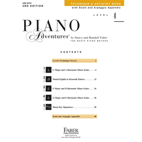 Faber & Faber - Piano Adventures Technique & Artistry Book Level 4