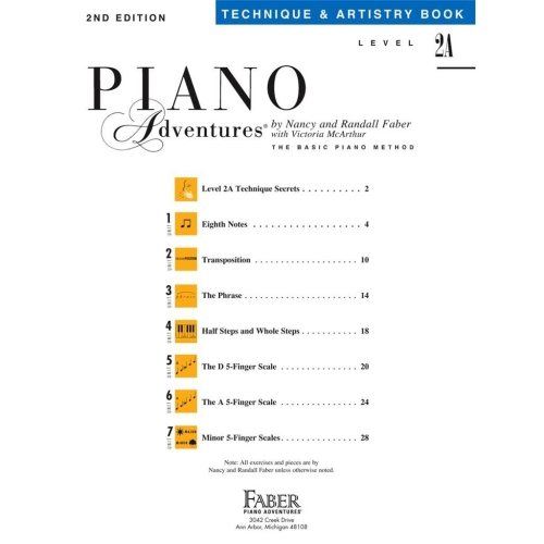 Faber & Faber - Piano Adventures Technique & Artistry Book Lev. 2A
