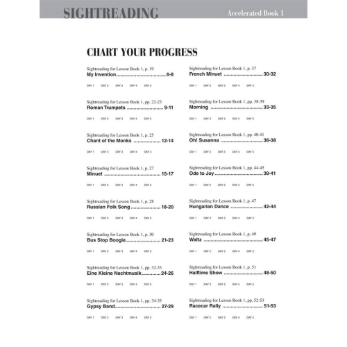 Faber & Faber - Accelerated Piano Adventures Sightreading Book 1
