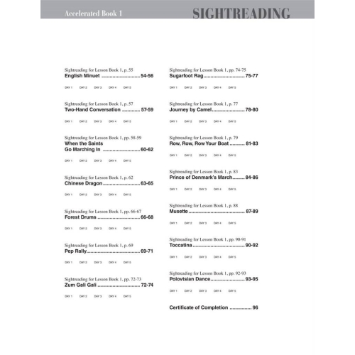 Faber & Faber - Accelerated Piano Adventures Sightreading Book 1