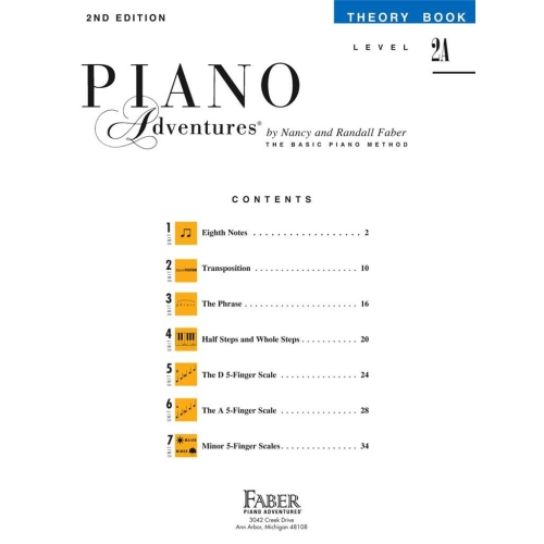 Faber & Faber - Piano Adventures Theory Book Level 2A