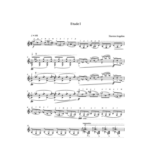 Angelou, Stavros - Concert Etudes for guitar
