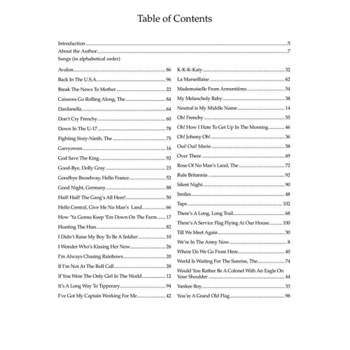 World War I Songs & Tunes for the Ukulele
