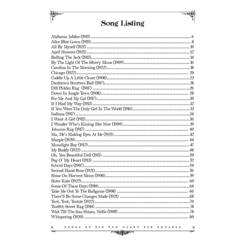 The Songs of Tin Pan Alley for Ukulele