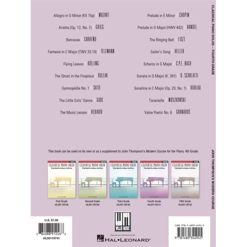 Classical Piano Solos - Fourth Grade