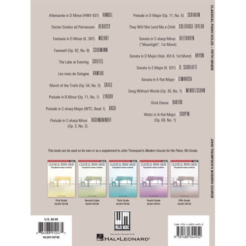 Classical Piano Solos - Fifth Grade