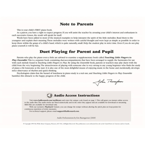 Teaching Little Fingers to Play
