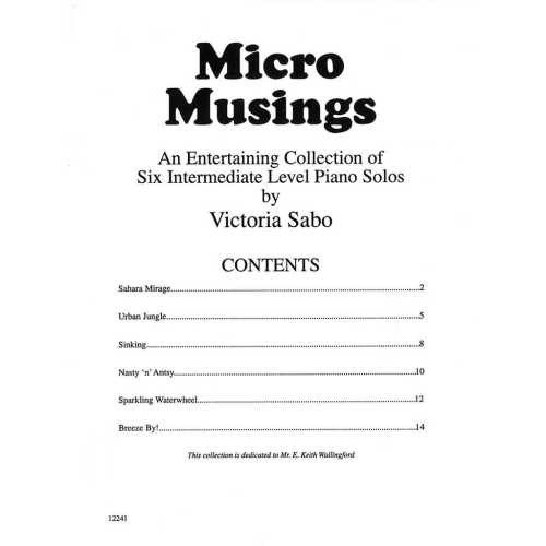 Sabo, Victoria - Micro Musings