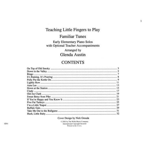 Teaching Little Fingers to Play Familiar Tunes