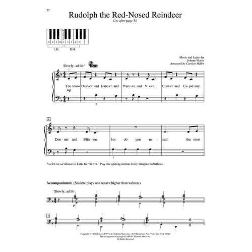 Christmas Piano Solos - First Grade