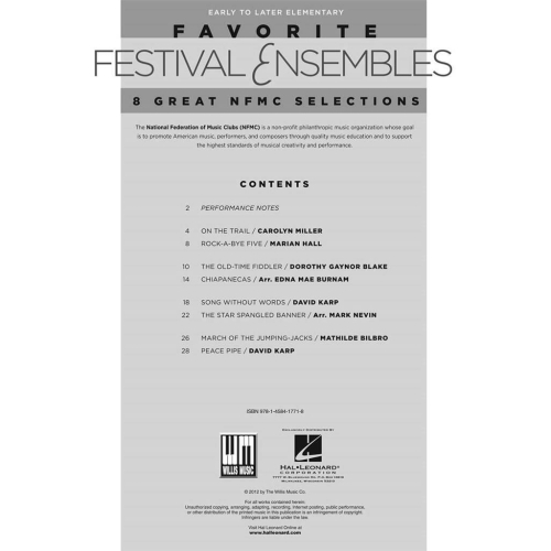 Favorite Festival Ensembles - 8 Great NFMC Selecti