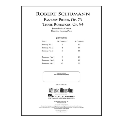 Schumann - 5 Fantasy Pieces, Op. 73 and 3 Romances, Op. 94